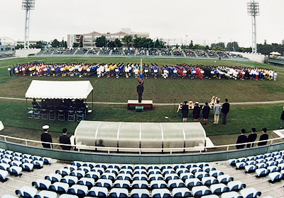自衛官時代のサッカーチームでの写真